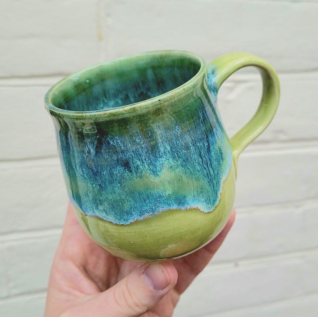 Seaweed, Oatmeal, Wasabi and Rutile Combo Mug by Becky Clarke