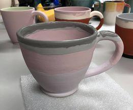 Purple Pumpkin Mug by CMH Pottery prefire