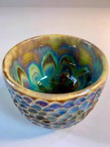 Iron Lustre, Oatmeal and Seaweed combo bowl  by Kimberly Anne Barron