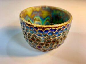 Iron Lustre, Oatmeal and Seaweed combo bowl  by Kimberly Anne Barron