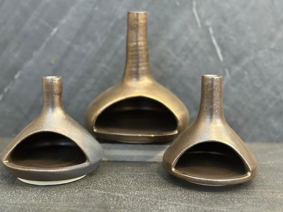 Some AMACO Saturation Gold Glaze samples