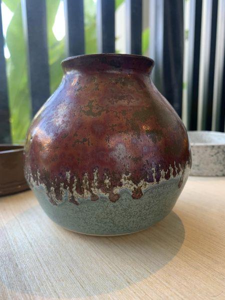 Ancient Copper and Satin Oribe Vase by Jayne Hemphill