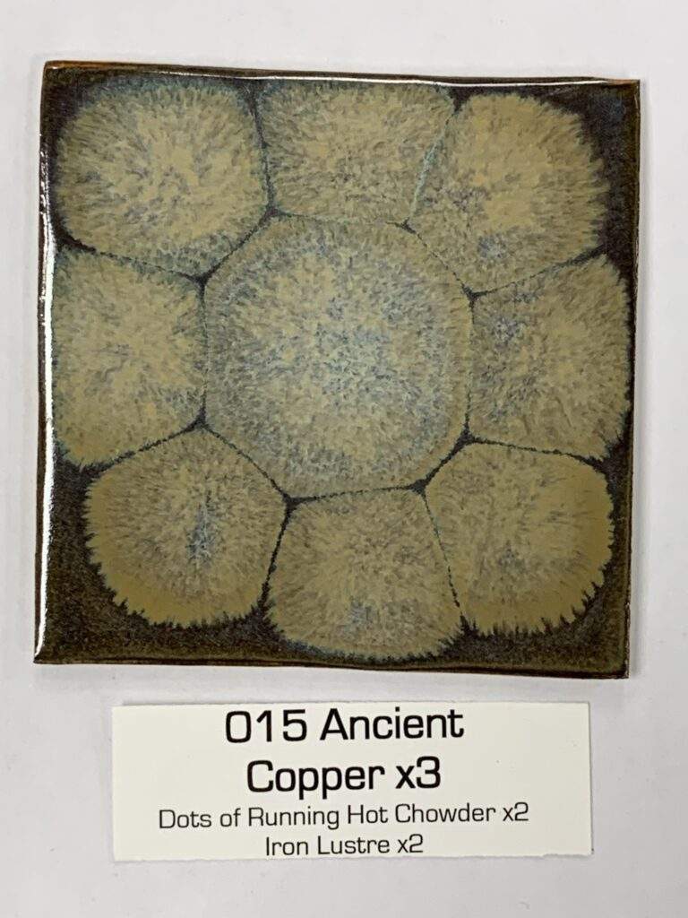 Ancient Copper x3, dots of RHC x2, Iron Lustre x2