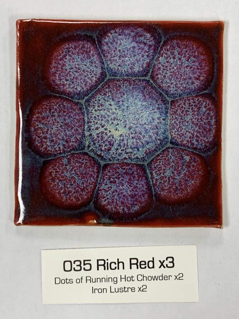 Hot Pink x3, RHC dots x2. Iron Lustre x3