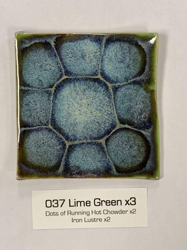 Lime Green x3, RHC dots x2, Iron Lustre x2