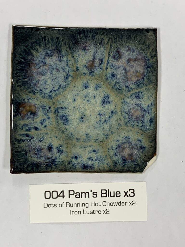 Pam Blue x3, dots of RHC x2, Iron Lustre x2