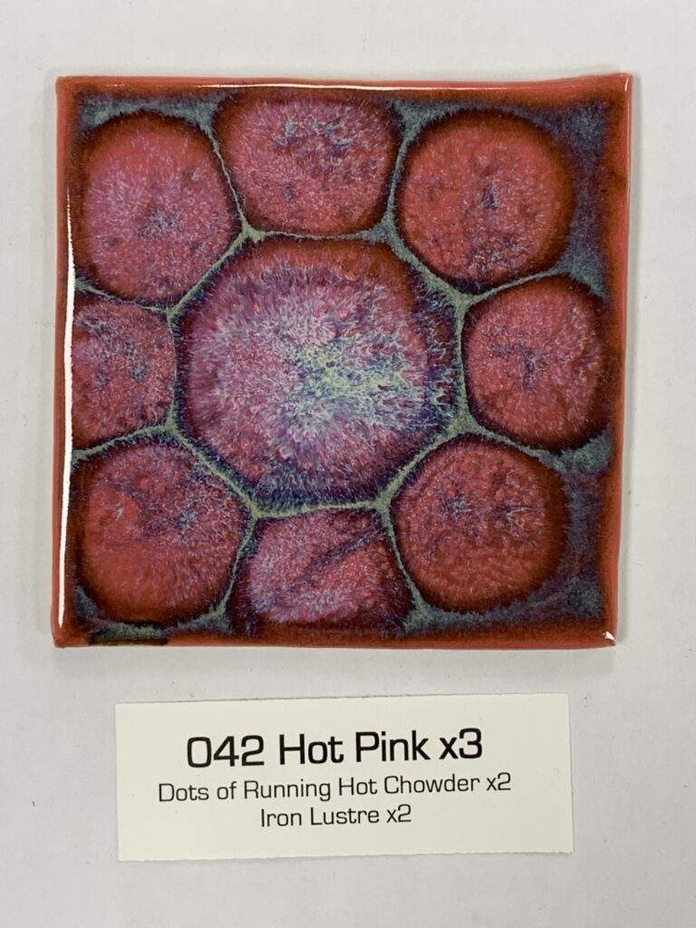 Hot Pink x3, dots of RHC x2, Iron Lustre x2