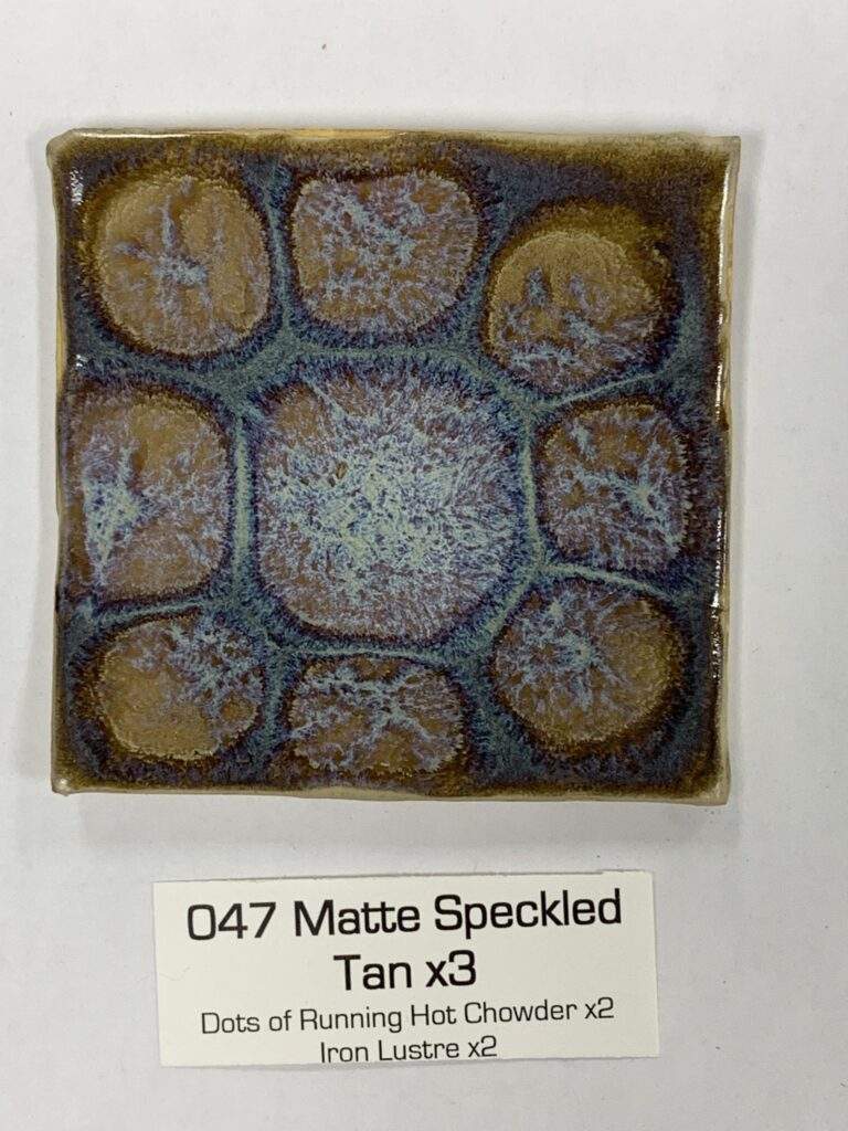 Matte Speckled Tan x3, dots of RHC x2, Iron Lustre x2