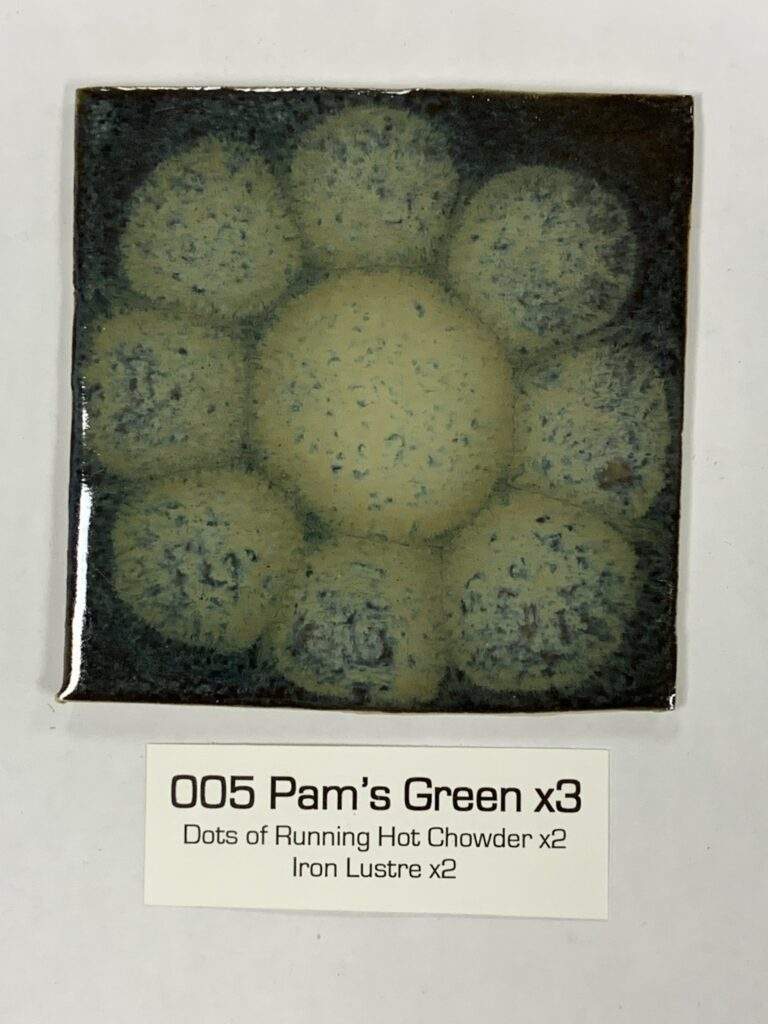 Pam's Green x3, RHC dots x2, Iron Lustre x2