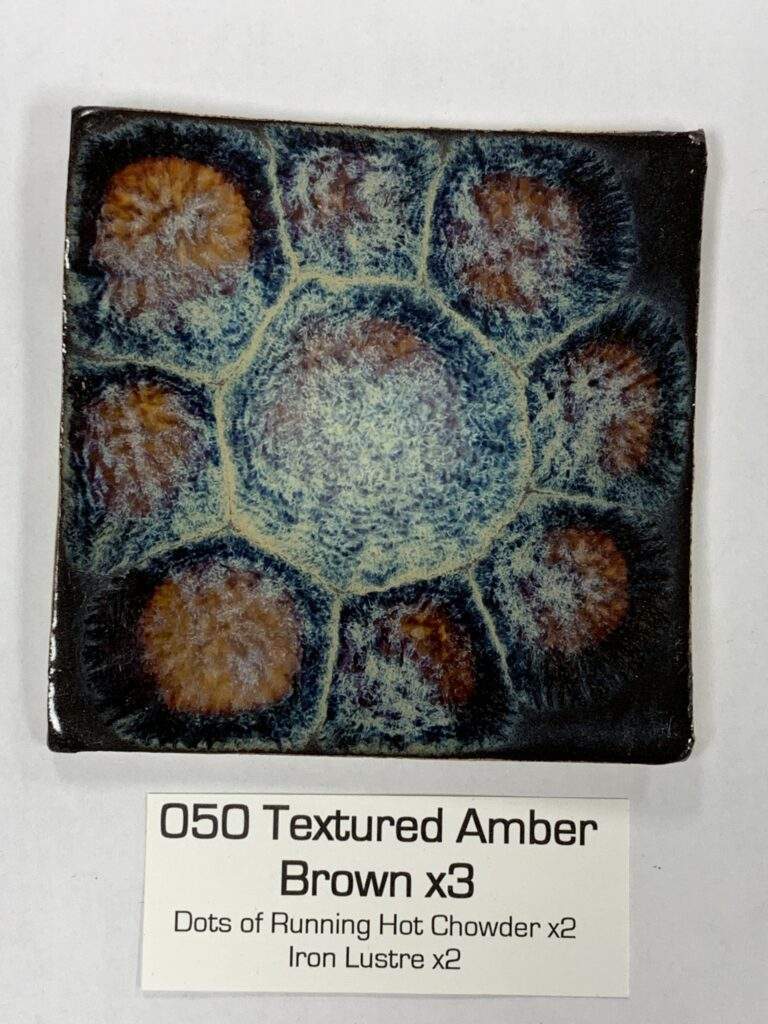 Textured Amber Brown x3, RHC dots x2, Iron Lustre x2