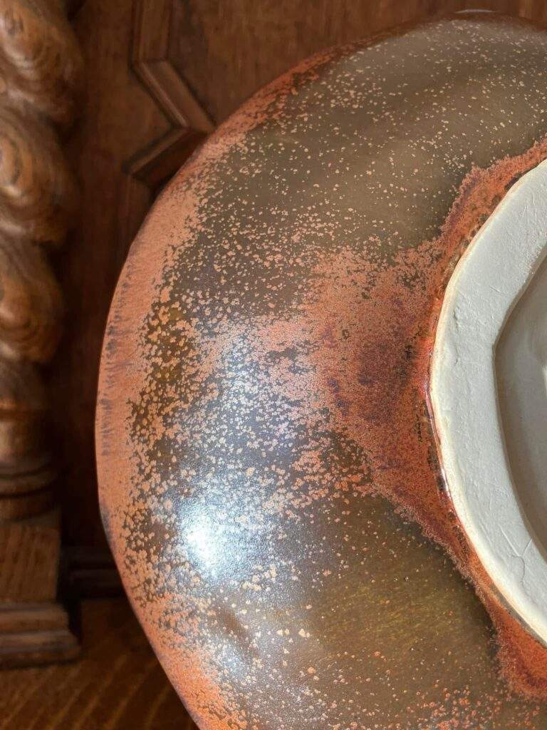 Power Turquoise and Ancient Copper Combo Bowl by Linda Liebl