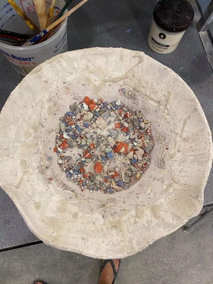 Glaze Chips Plate by Amy Felter Bolt prefire