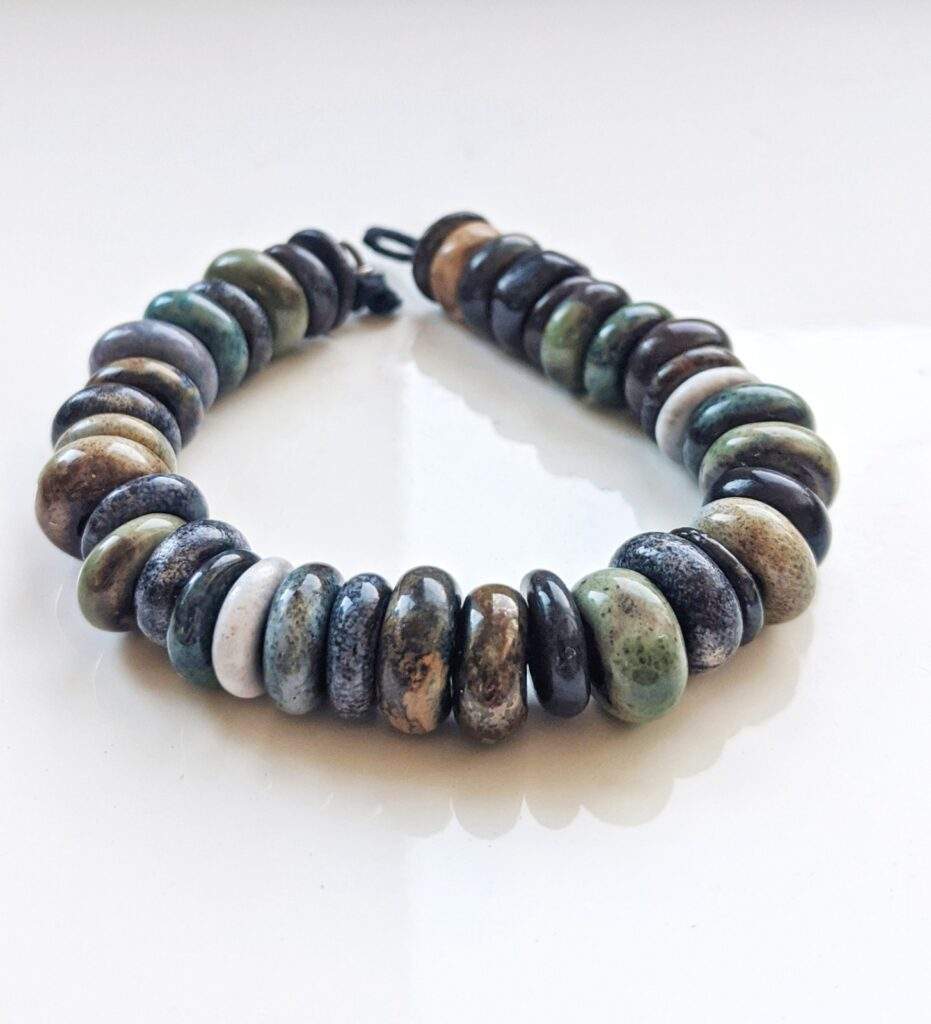 AMACO Glazed Black Stoneware Beads by Alina Zozulya