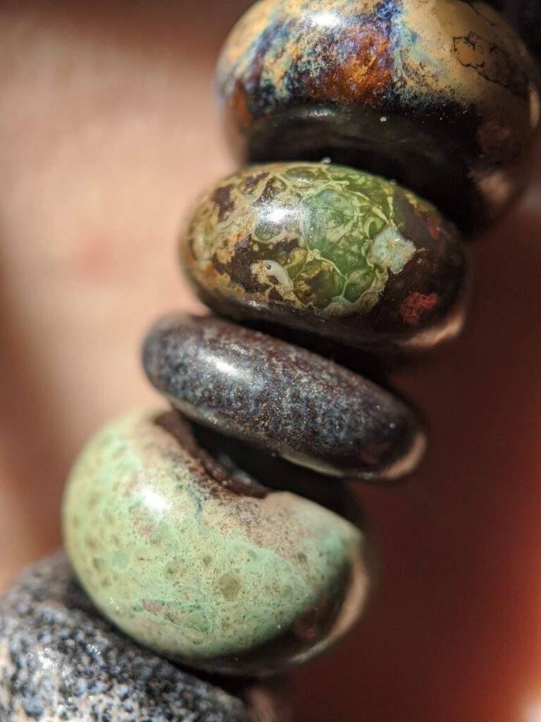AMACO Glazed Black Stoneware Beads by Alina Zozulya