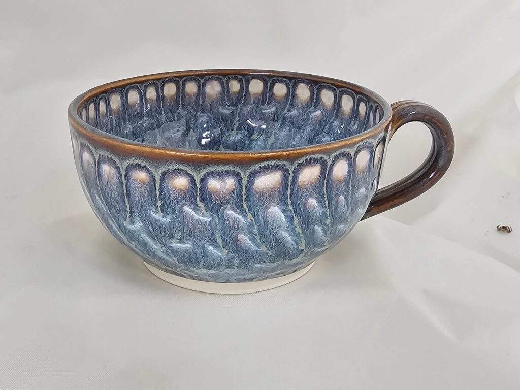 Frozen pond Cappuccino Mug by Teresa Reed Heather