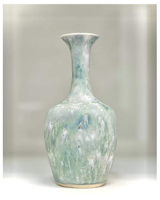 Bud vase with MAYCO Capri Blue over Sea Salt by  Steve Sorrentino