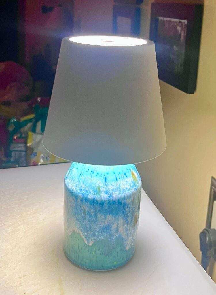 Turquoise Stoneware Lamp By ANTHONY Collucci