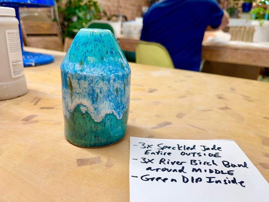 Turquoise Stoneware Lamp By ANTHONY Collucci