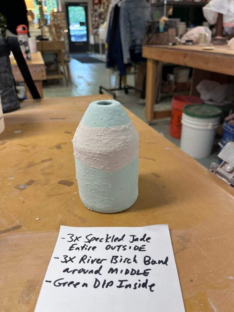 Turquoise Stoneware Lamp By ANTHONY Collucci