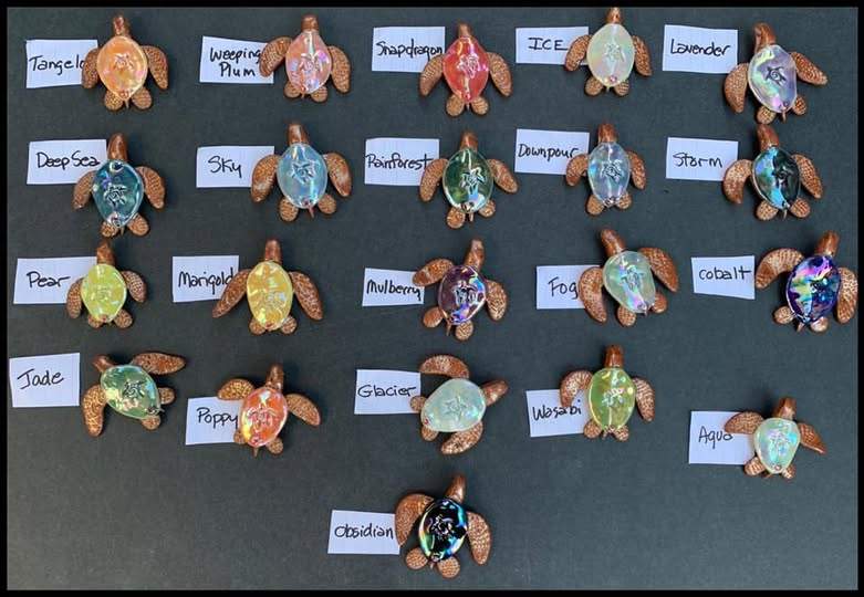 Celadon Turtles by Barb Johnson