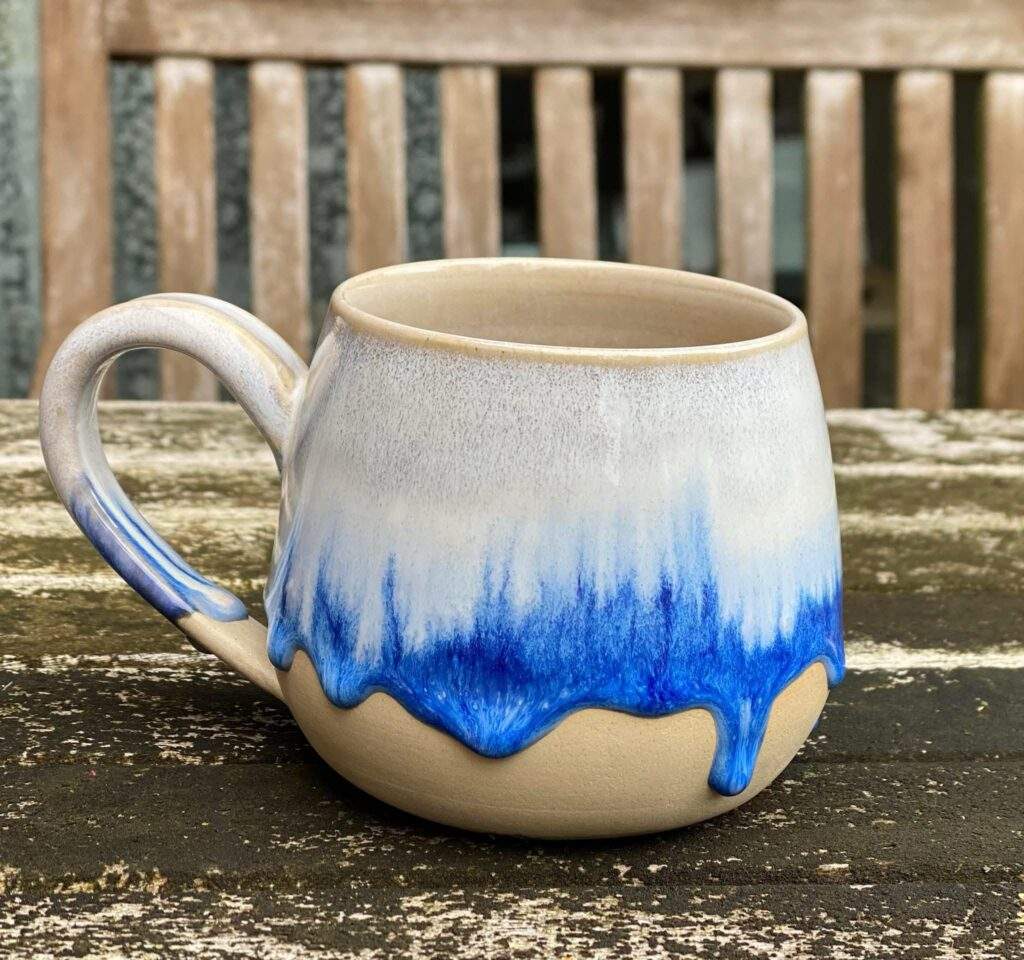 Spectrum Pearl White over Iron Yellow with Indigo Float by Stefanie Montana