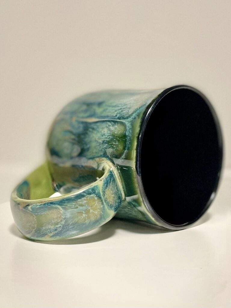 Green Frozen Pond mug glazing technique