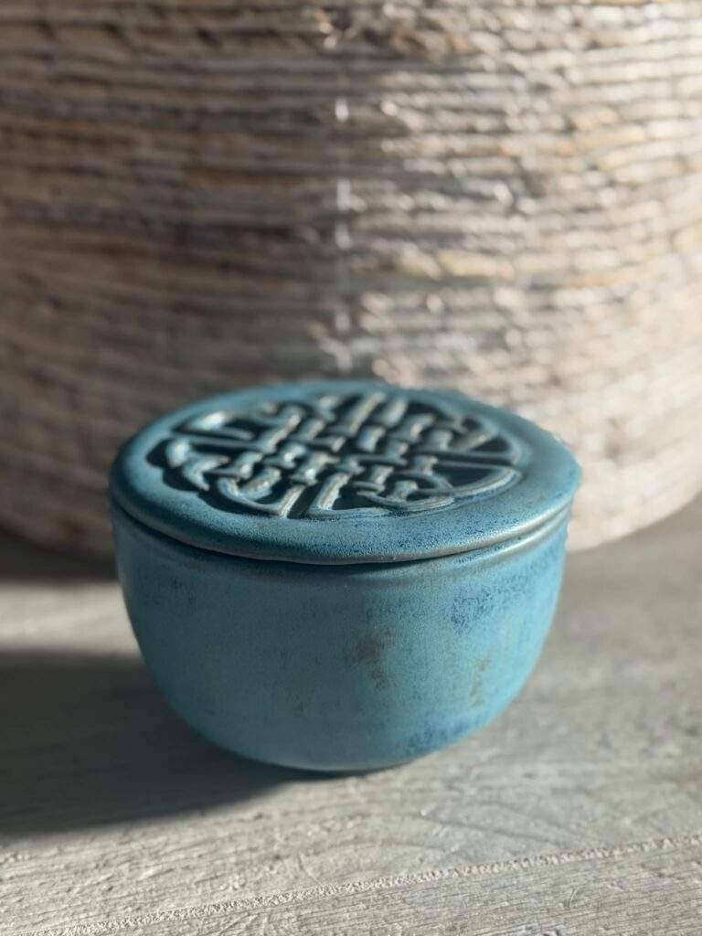 Small Turquoise Lidded Box by Nancy Ndk